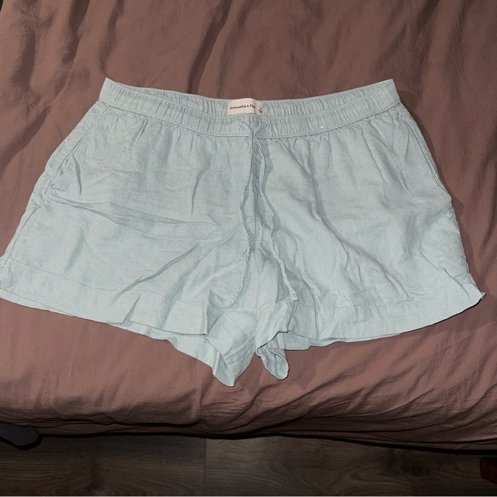 Abercrombie & Fitch Light Blue High Waist Shorts